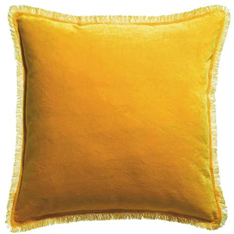 Vivaraise Einfarbiges Kissen Fara currygelb 45 x 45 cm