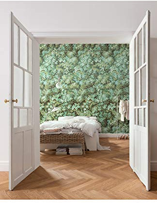 Komar Vlies Fototapete BOTANIQUE VERT | Tapete, Botanik, Pflanzen, Dekoration, Jugendstil, Schlafzimmer, Wohnzimmer, Büro, Flur | Größe 300 x 280 cm (Breite x Höhe) | HX6-003