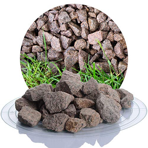 Schicker Mineral Granit Ziersplitt rot 25 kg, ideal zur Gartengestaltung, Bordeaux roter Naturstein, Splitt, robust, witterungsbeständig, Steingarten, Weg- und Terrassengestaltung (16-32 mm)