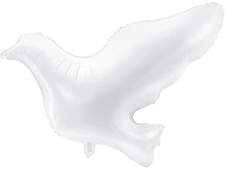 PartyDeco Folienballon Taube weiß 77x66cm Hochzeit Hochzeitstaufe Kommunion