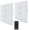 Useelink Interrupteur intelligent tactile Smart Home Interrupteur WiFi à intensité variable LED pour Alexa, minuteur blanc, 2 voies 2 groupes, neutre nécessaire