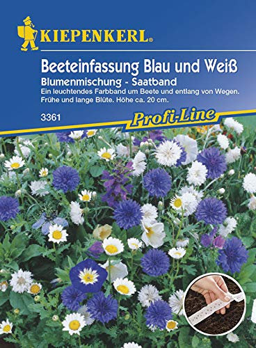 Kiepenkerl 3361 Blumenmischung Beeteinfassung Blau und Weiß Saatband (Blumensamen)