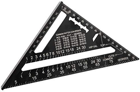 Beslands Zimmermannswinkel Winkelmesser metrisch Dreieckslineal 180mm (7 Zoll) Quadrat Hohe Präzision Messwerkzeug für Zimmermann