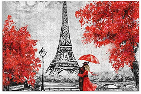 Linomo Puzzle 1000 Teile,Jahrgang Eiffelturm Paris Puzzle für Erwachsene Kinder Erwachsenenpuzzle, Geschicklichkeitsspiel für die ganze Familie