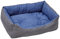 Baroni Home rektangulär Hundebett Hundekissen Hundekörbchen mit Wendekissen, 70X85 cm (L) - grau und blau