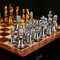 MZSX Schachspiel Schach Reines Metallschmieden, Chess Board Set klappbar mit Schachfiguren groß, Schach Pädagogische, Kinder und Erwachsene, Weihnachts, NeujahrsReisen
