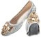 MACHSWON Women Ballet Flats Rhinestone Outdoor Wedding Ballerina Shoes Foldable Sparkly Comfort Slip on Flat Walking Shoes for Ladies(Light Blue Fox Head, Size 5)