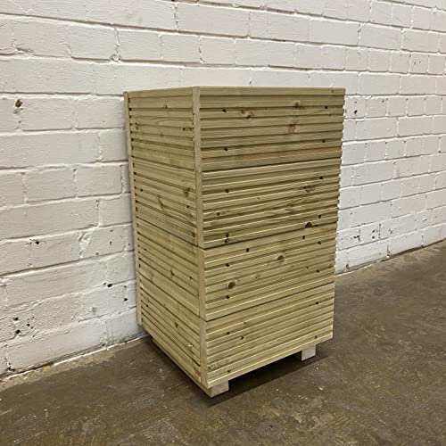 Cutncraft Designs Small Tall Solid Wooden Patio Planter Herb Trough 63cm Tall