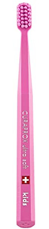 Curaprox CS Kids Zahnbürste – Für Kinder Von 4–12 Jahren | Ultrasanfte Und Schonende Reinigung | 5.500 Curen®-filamente | Rosa | Einzelpackung