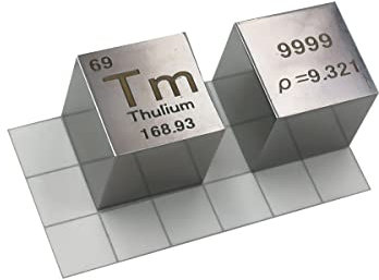 嘉信誉 Thulium (Tm) Dichtewürfel, Laborqualität, präzise über 99,9 % hochrein, verwendet für Laborversuche, persönliche Hobbys und Sammlungen (Größe: 10 mm, Farbe: matt)