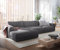 DELIFE Eckcouch Cubico Cord Anthrazit 350x190 cm Recamiere Links Ecksofa