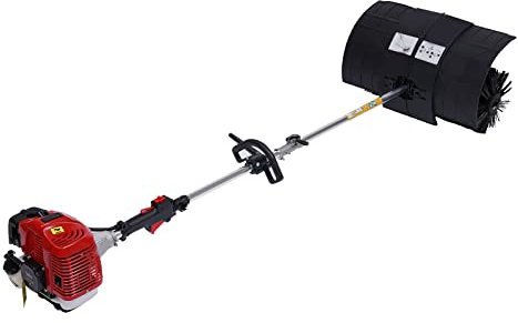 2 Stroke 1.7KW Handheld Sweeper 52cc 2.3 HP Petrol Powered Sweeper Gasoline Engine Power Broom Brush Cleaner Artificial Grass Fake Grass Collection Power Sweeper/Brush/Broom/Patio (A-type)