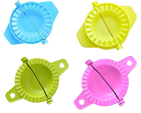 Lot de 4 moules pour ravioli gnocchi chinois – tortelli – presse pâtes – formina – forme – ustensiles de cuisine – couleurs assorties – diamètre boulette 7 cm – accessoires cuisine