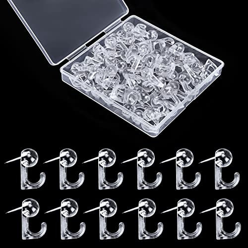 Push Pin Haken Transparente Reißzwecke Kunststoff Köpfe Pin Tacks Clear Wall Thumb Tacks Hanging Nails für Wandtafel Bild Foto Kalender Karte Büro Zuhause Schulbedarf 50 Stück