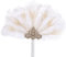 Vintage Feather Fan Elegant Rhinestone Bridal Hand Fan African Style Fan for Costume Dancing Show Tea Party Wedding Decoration