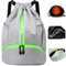 Hoseay Turnbeutel Kordelzug Sportbeutel mit Schuhfach und Nassfach Herren Groß Sportrucksack Wasserdicht Fußball Tasche Leicht Verstellbar Sport Rucksack für Sport Reisen Schwimmen Fitness, Grau