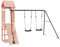 vidaXL Spielturm, Klettergerüst mit Kletterwand Schaukel, Kinder Kletterturm mit Holzdach, Spiel-Zubehör für Garten, Holz Spielplatz, Massivholz Douglasie