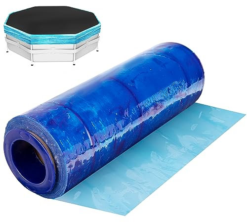 Joint d'étanchéité pour piscine hors sol - 300 m x 30 cm - Bonne étanchéité à l'air - Film étirable pour une variété de piscines pour garder le transparent (bleu)