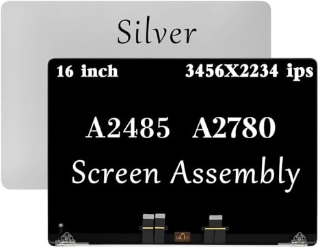 GBOLE Reemplazo de pantalla A2485 A2780 A2991 para MacBook Pro M1 2021 | A2485 A2780 A2991 EMC 3651 661-21968 661-21969 - Conjunto de pantalla LCD (plateado)