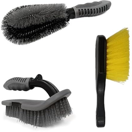 EvaClean Essentials' 3-Piece Utility Scrub Brush Kit for Home, Auto, Facilities of All Types and Recreational Vehicles - Versatile Cleaning Tools