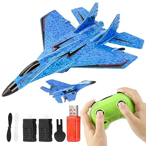 RC Plane, Remote Control Wireless Airplane Toy - RC Plane Remote Control 2CH 2.4Ghz RC Plane with Lights, Remote Control Airplanes Foam RC Fighter Airlane Jet for Adults Kids (RC plane)