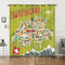 HOSIMA Cartoon-Schweiz-Karte-Vorhänge,Ösenvorhänge,Set mit 2 Vorhängen,Cartoon-Schweiz-Karte-Druck,Kinder-und Jugendzimmervorhänge(Cartoon-Schweiz-Karte M)