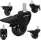 8T8 2 Office Chair Wheels Replacement with Brake, Rubber Caster Wheels with Threaded Stem 3/8''-16x1, Set of 5, Heavy Duty Desk & Gaming Chair Casters for Wood Floor Carpet Mat, Quiet Smooth Rolling