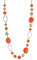 Bulinlin Silber Perplen Lang Kette für Damen Boho Statement Chain Halskette Modeschmuck Geburtstagsgeschenke für Frauen (52-Orange)