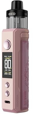 TVDC Voopoo Drag X2 Pod Kit, 5-80 W Adjustable, Display 0.96 TFT Screen, Battery Capacity 18650 * 1 (Not included), Sturdy and Stylish, 2ml Cartridge No Nicotine (Glow Pink)