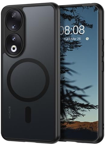 BENTOBEN Coque pour Honor 90 Magnétique Etui avec Protection Antichoc de Grade Militaire,Dos Mat Translucide Anti Rayure Doux pour la Peau Housse Honor 90 5G 6.7-Noir