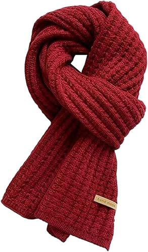 EHOTER Strickschal Warm Langschal Gestrickt Winterschal Einfarbig Mode Groß Verdickt Wollschal Vintage Unisex Schals Deckenschal Halstuch für Damen Mädchen Herren Junge Geschenk