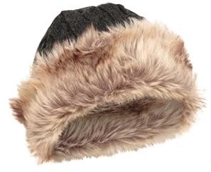 Mountain Warehouse Womens Furry Hat - Faux Fur, Fleece Lined - for Winter Travel Charcoal