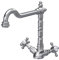 Balterley Kitchen Tap with Dual Crosshead Handles, Mono Kitchen Mixer Tap, Brushed Nickel Mono Mixer Taps for Sink, French Classic Design Taps for Sink - 190 x 230 x 240mm (Brushed Nickel)