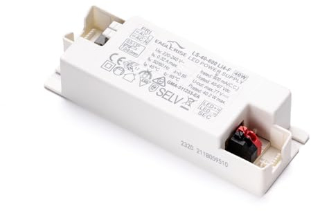 EAGLERISE LED Power Supply Driver LS-40-600 L14-F Elektronischer Transformator 40-67Vdc 600mA CC 40,2W weiß