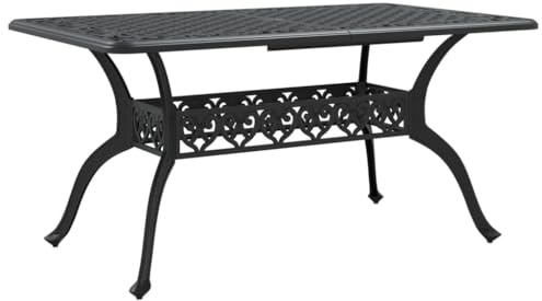vidaXL Gartentisch Schwarz 150x90x72 cm Aluminiumguss