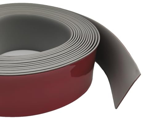 Baguette de fenêtre - Largeur : 50 mm - Plate, profilée, moulure en plastique, moulure décorative, protection des bords, protection murale, bandes de recouvrement d'écart (gris, 5 m)