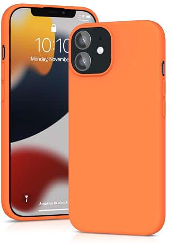 YATWIN für iPhone 12 Mini Hülle, Premium Silikon Handyhülle mit Kameraschutz, Seidig-Weicher Berühren Ultra Dünne Stoßfeste Kratzfeste Schutzhülle, Orange