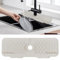 Kitchen Sink Splash Guard, 17” x 5.9” Silicone Faucet Sink Splash Guard, Faucet Drain Mat for Kitchen Bathroom and Counter, Splash Drying Countertop Sink Protectors Absorbent Mat (Creamy White)