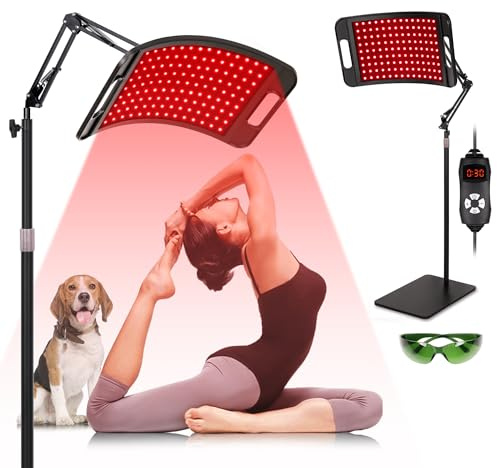 SAVILER® Thérapie par lumière rouge, thérapie par lumière rouge pour le corps avec support réglable, lampe de thérapie par lumière rouge pour le visage, appareil de thérapie par lumière rouge