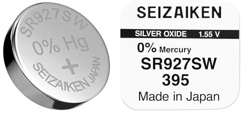 SEIZAIKEN 395 SR927SW - 10 batterie a bottone originali per orologi, 1,55 V, in ossido d'argento, 0% mercurio, 100% Made in Japan by Seiko