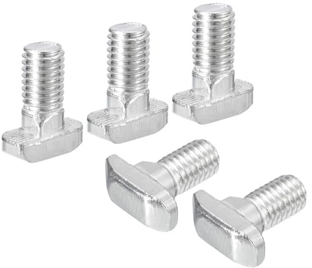 QUARKZMAN 30 Stück Hammerkopfschrauben T-Nutenbolzen, M8 x 16mm T-Schraube Einsteckbolzen für 4040er Serie T-Nuten Aluminiumprofil, Kohlenstoffstahl vernickelt, Silber