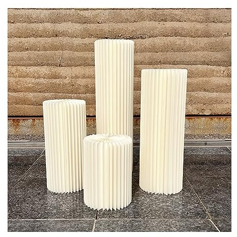 Cake Stands，Dessert Table，Cylinder Pedestal Stands Cylinder Stands for Party, Foldable Paper Columns Display Pedestals Stands, Wedding Cardboard Rack with Acrylic Disc for Parties Decoration(11.8in)