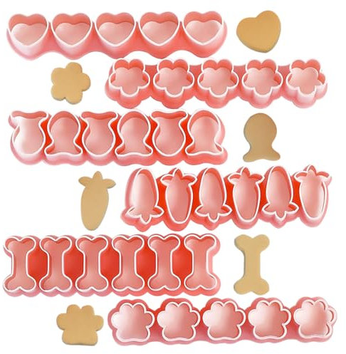 DeryArcle 6 Emporte-pièces pour biscuits pour la maison, Coeur Carotte Fleur d'os Patisserie Decoupoir Cookie, Décoration de Gâteau, kit de pâtisserie, pour Fête