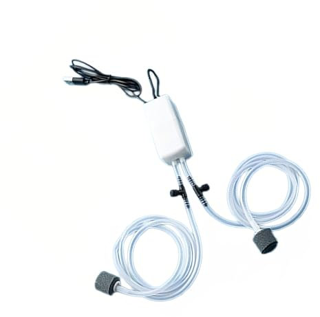 Ubxvamm Double Outlet Aquarium Air Pumps USB Powered Air Aerator for Fish Tanks Quiet Double Hole Fish Tanks Air Pumps