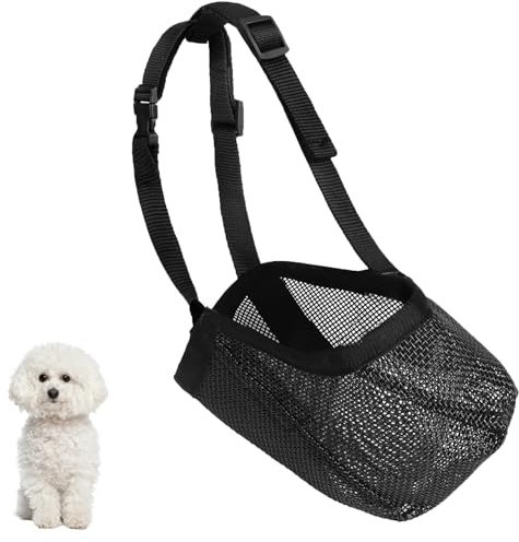 Hund Maulkorb, Hundemaulkorb Verstellbar Maulkorb aus Stoff Kleine Hunde Nylon-Maulkorb Mesh Atmungsaktiv Maulkörbe Hunde-Mundschutz Maske Anti-Kauen Bellen für Chihuahua Shih Tzu (Schwarz03, XS)