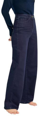 Long Tall Sally - LTS Tall Dark Blue Wide Leg Jeans - Women's