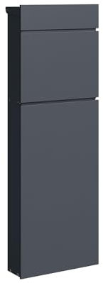 WESTMANN Stahl Briefkasten Pippa | Anthrazit | 40x14x111 cm | Wetterfest & abschließbar