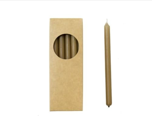 ukiyo 20er Pack Stabkerzen H:17,5 cm Ø:1,2 cm div. Farben Brenndauer 3 Stunden Kerzen Advent Weihnachten, Farbe:Kamel