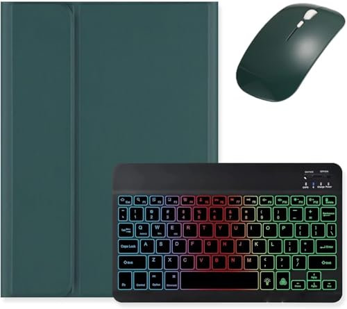 Bueuwe Funda con Teclado para Lenovo Tab P11 (TB-J606F/J606X)/Tab P11 Plus (TB-J616F/J616X) de 11 Pulgadas, Funda con Teclado inalámbrico Desmontable retroiluminada con ratón,Deep Green