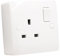 SHPELEC® 13A 1 Gang Switched Socket with Curved Edge + 25mm Surface Mount Back Box – White, Screwless Look (1G Socket + Back Box, 1 Pack)